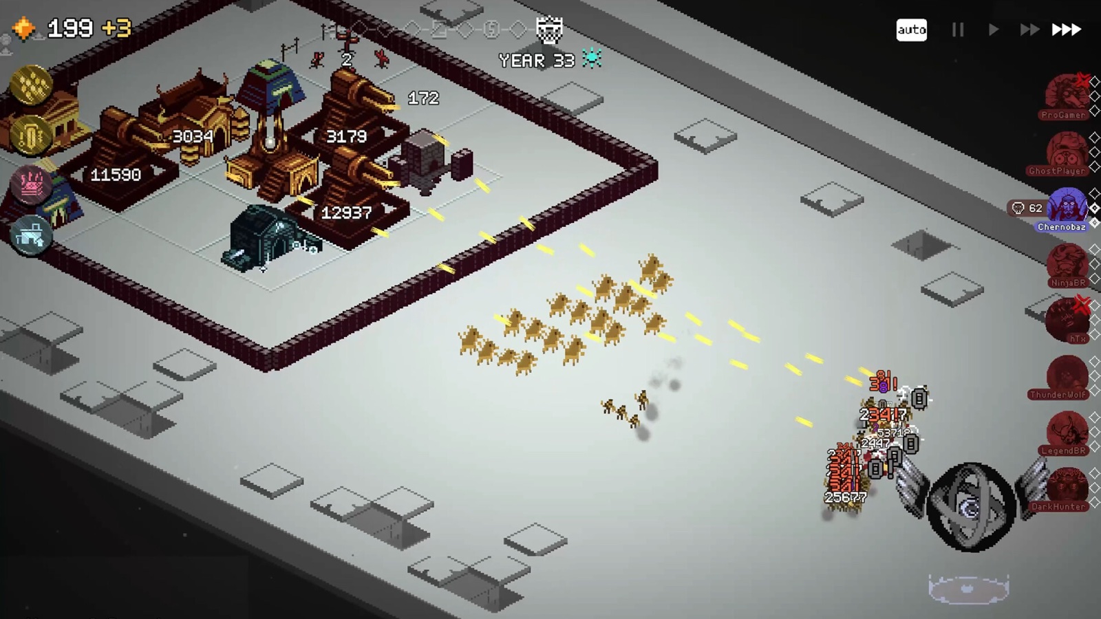 An asynchronous multiplayer battle
